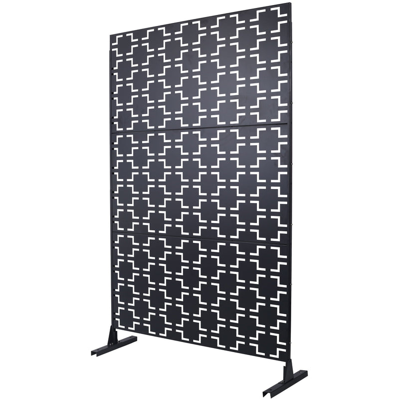 Freestanding Metal Privacy Screen with Durable Construction - Black, photo 10 of 15