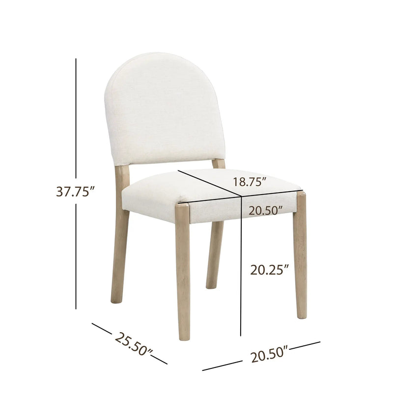 Dining Chairs with Back Mid Century Fabric Upholstered Armless Set of 2 by HouseOfZazla