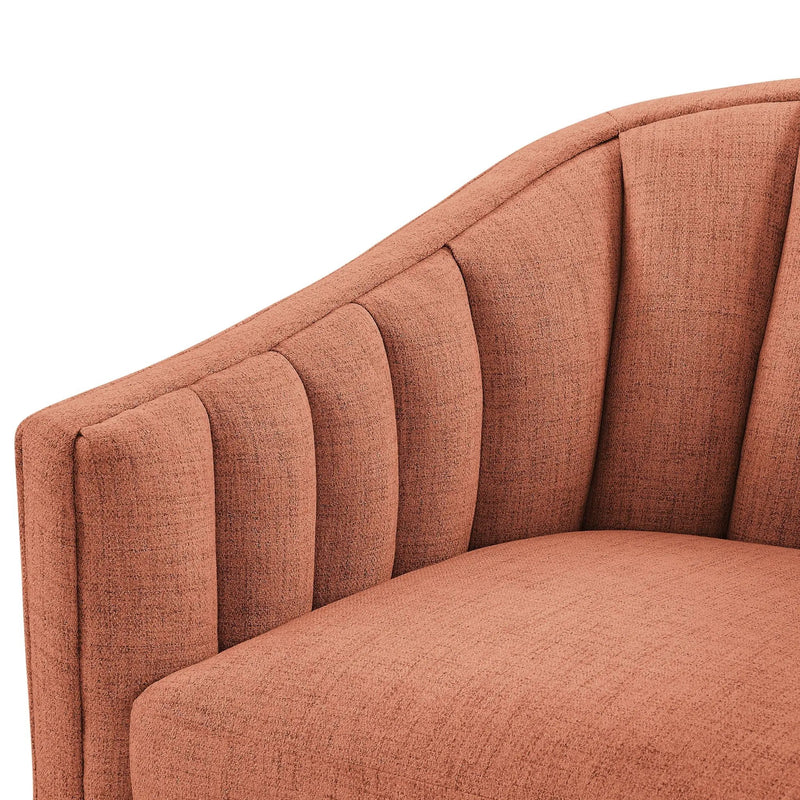 Solitude - Skirted Swivel Accent Chair With Hemp Like by HouseOfZazla
