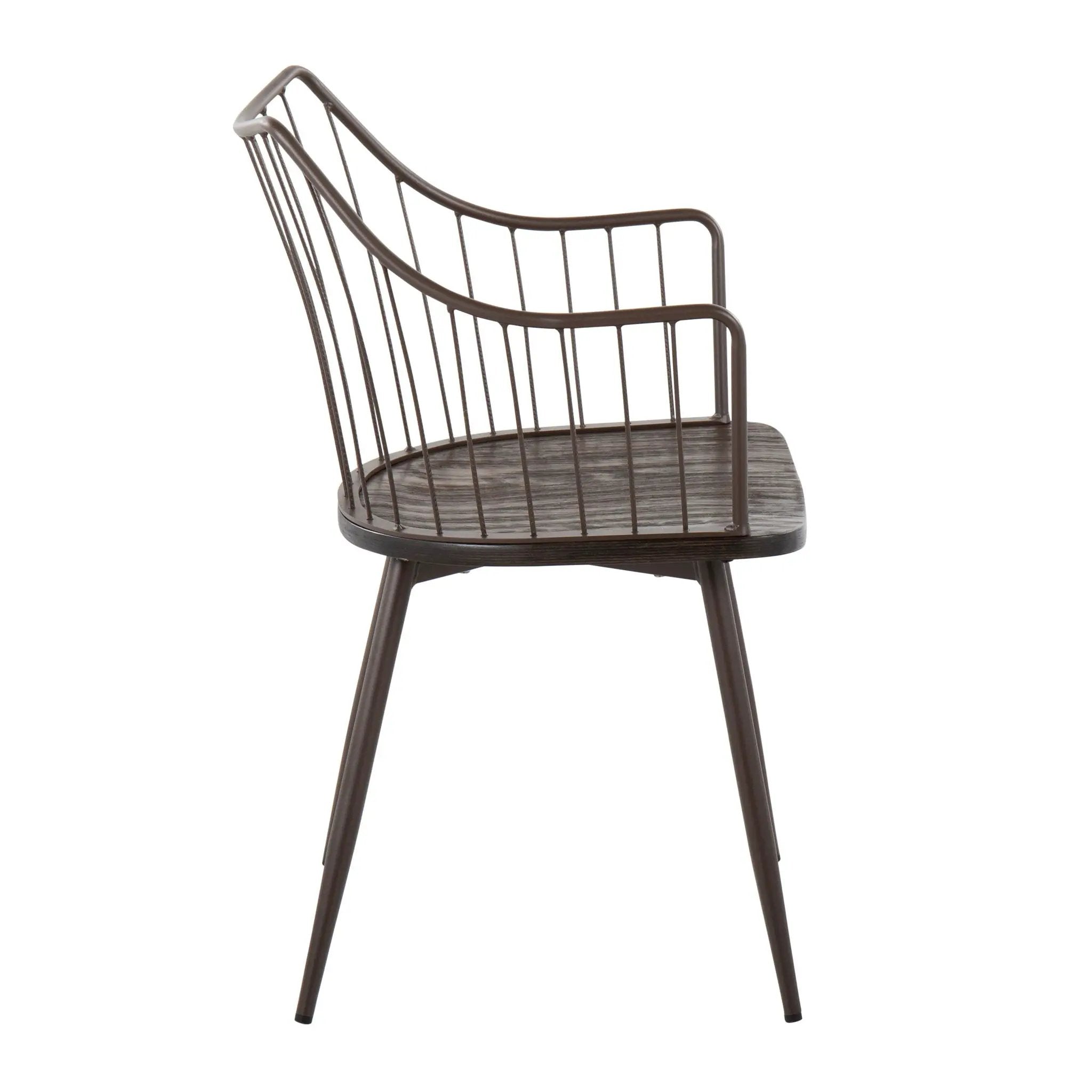 Winston - Farmhouse Style / Dining Chair - Brown / Dark Walnut by HouseOfZazla