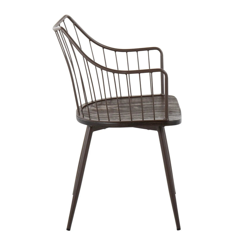 Winston - Farmhouse Style / Dining Chair - Brown / Dark Walnut by HouseOfZazla