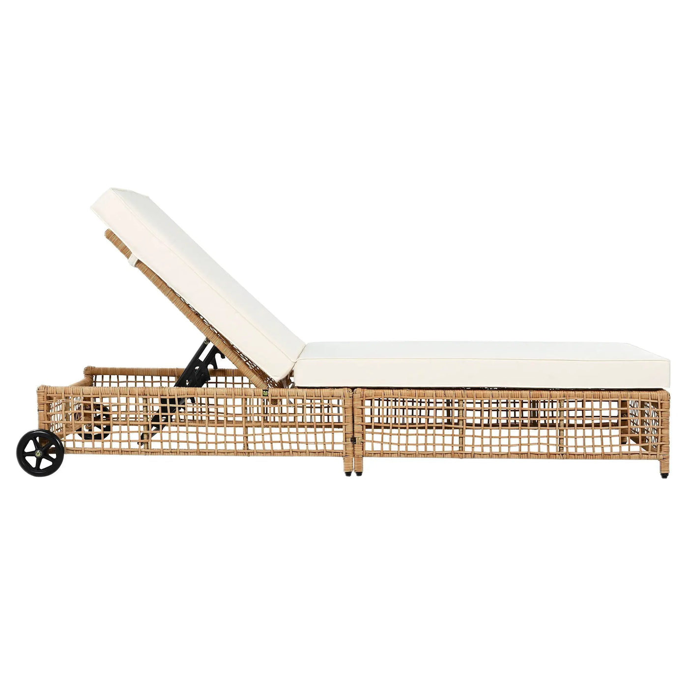 Outdoor Lounge Chair With 5 Position Backrest With Cushion And Wheels by HouseOfZazla