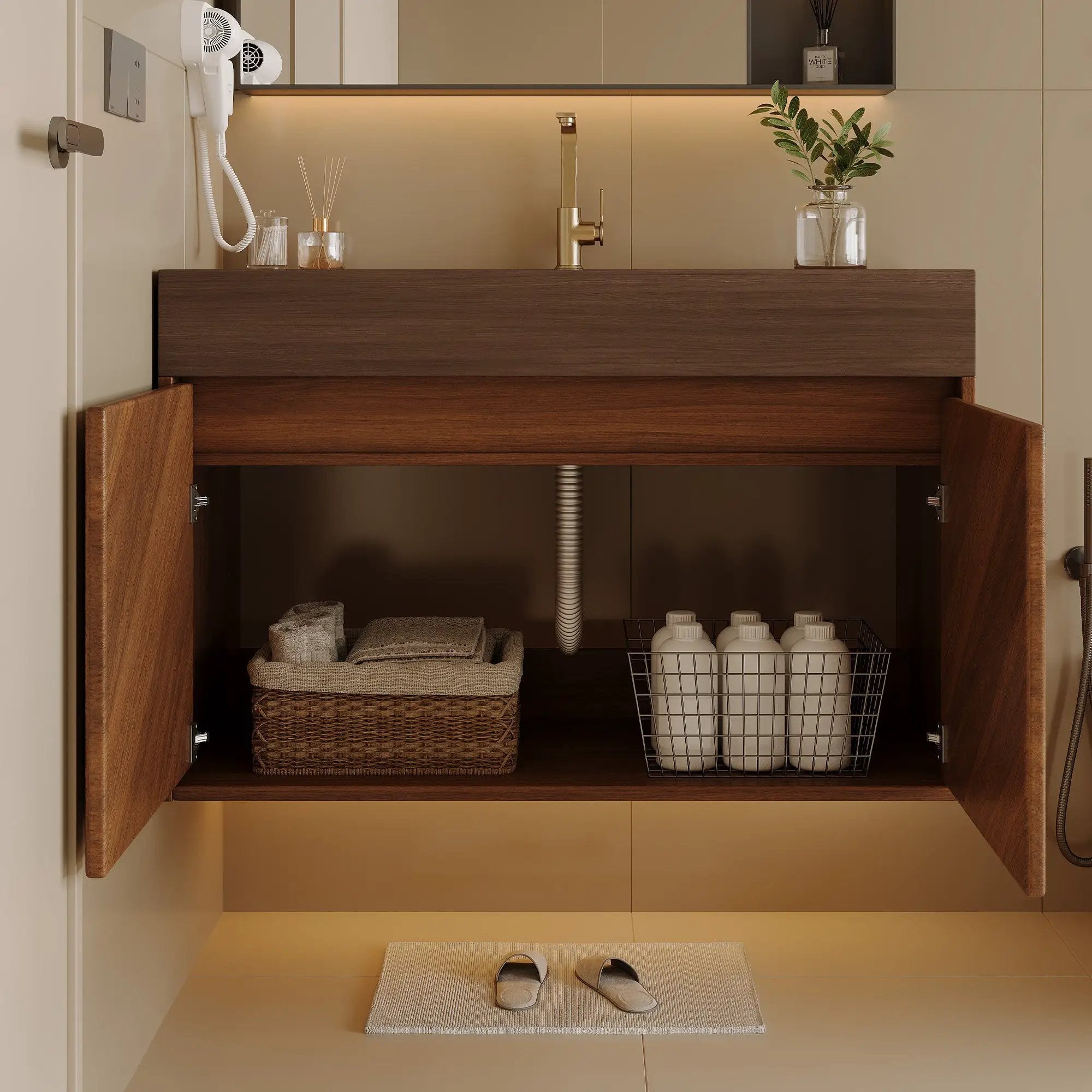 30" Modern Wall-Mounted Bathroom Vanity with Ceramic Sink by HouseOfZazla