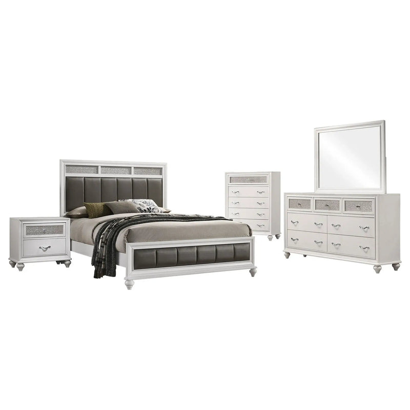 Barzini 5-piece Eastern King Bedroom Set White by Unique Piece Furniture