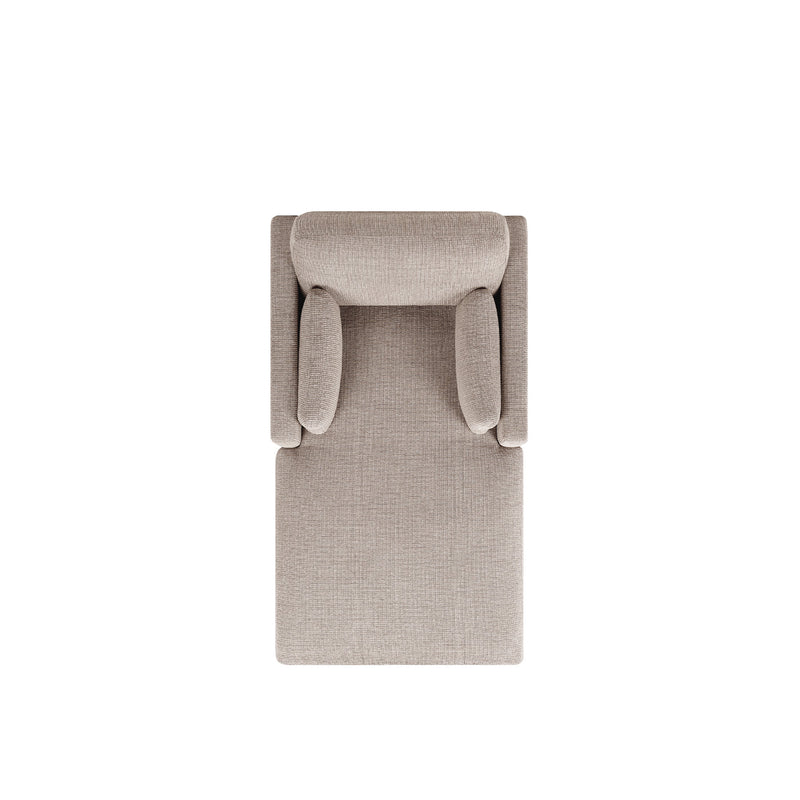 Knox 65" Modern Farmhouse Chaise Lounge Chair with Feather-Down Cushion - Stone, photo 5 of 10
