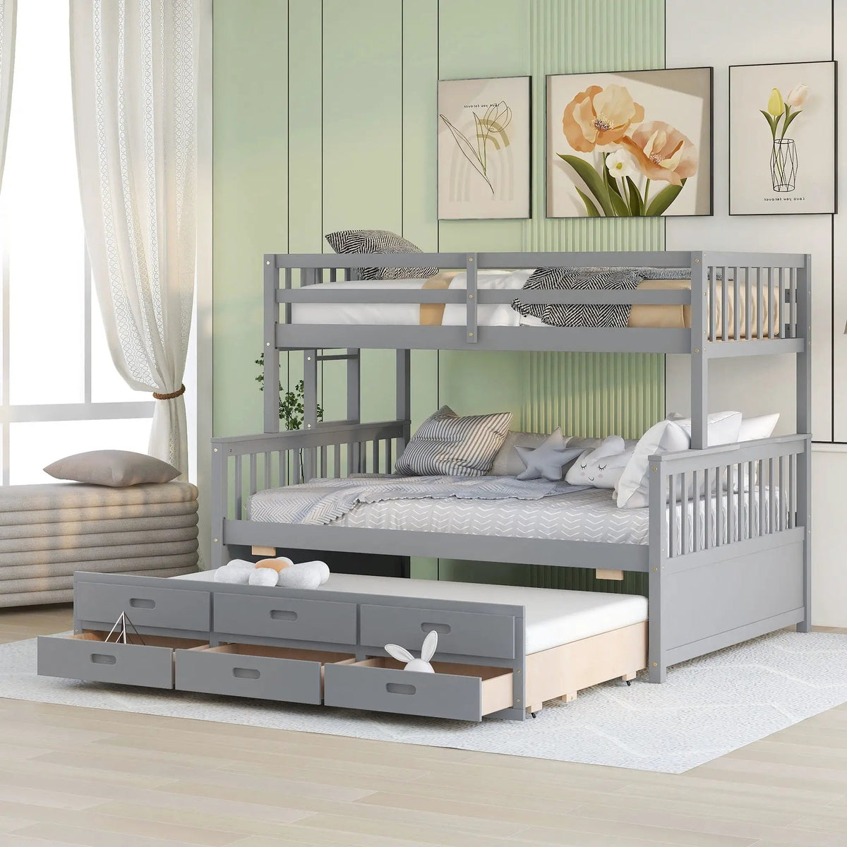 Bunk Bed With Twin Size Trundle And Drawers, photo 9 of 14