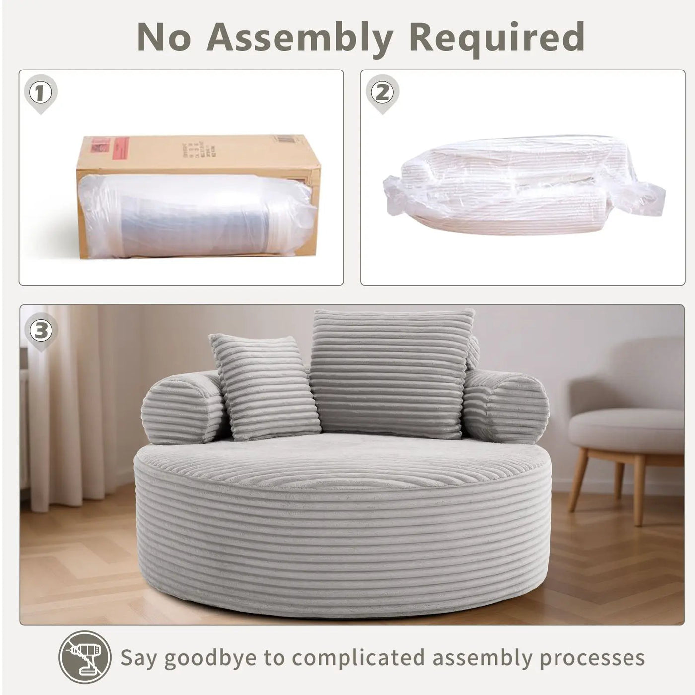 Round Sofa Bed With 3 Pillows For Living Room by HouseOfZazla