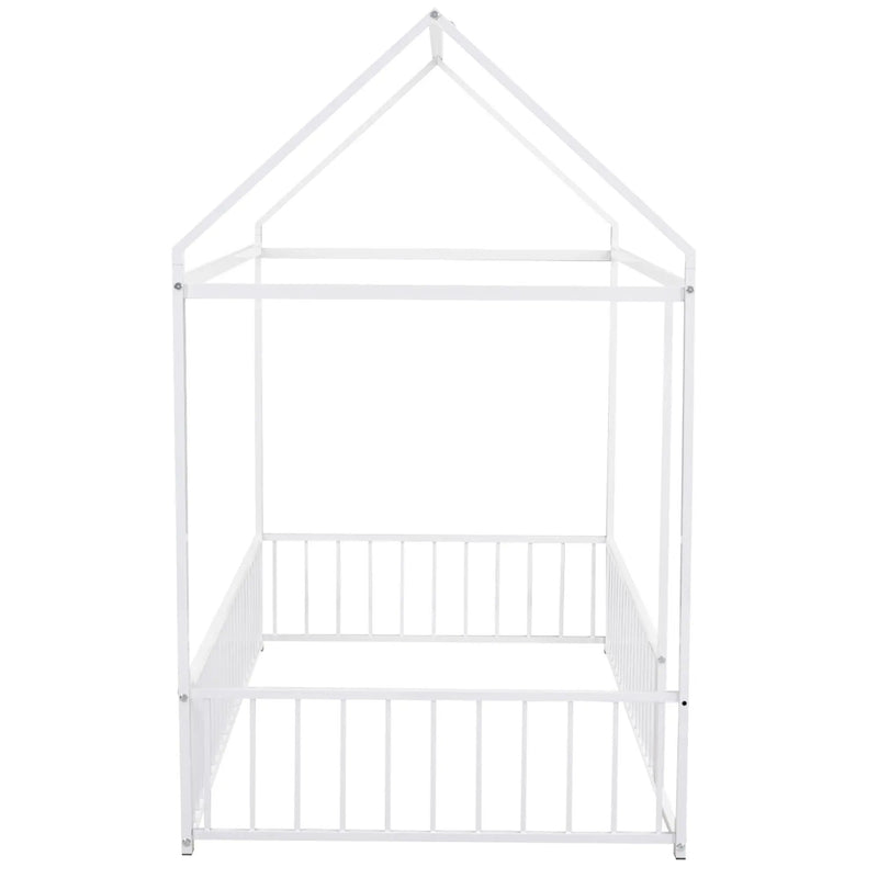 Metal Bed House Bed Frame With Fence by Unique Piece Furniture