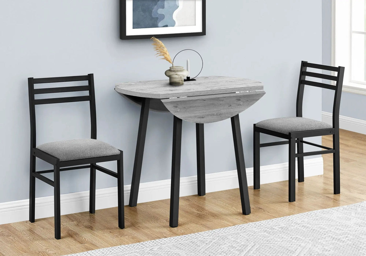 3 Pieces Dining Table Set, Small, Drop Leaf, Contemporary & Modern by HouseOfZazla