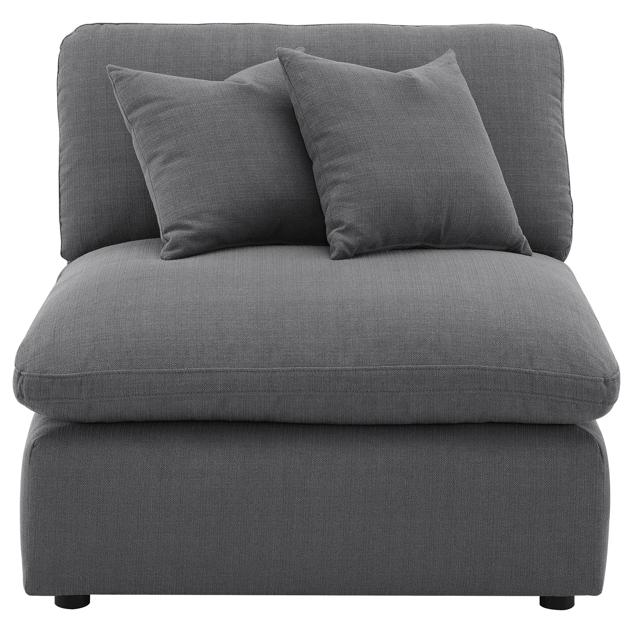Hobson Upholstered Armless Chair Charcoal by Unique Piece Furniture