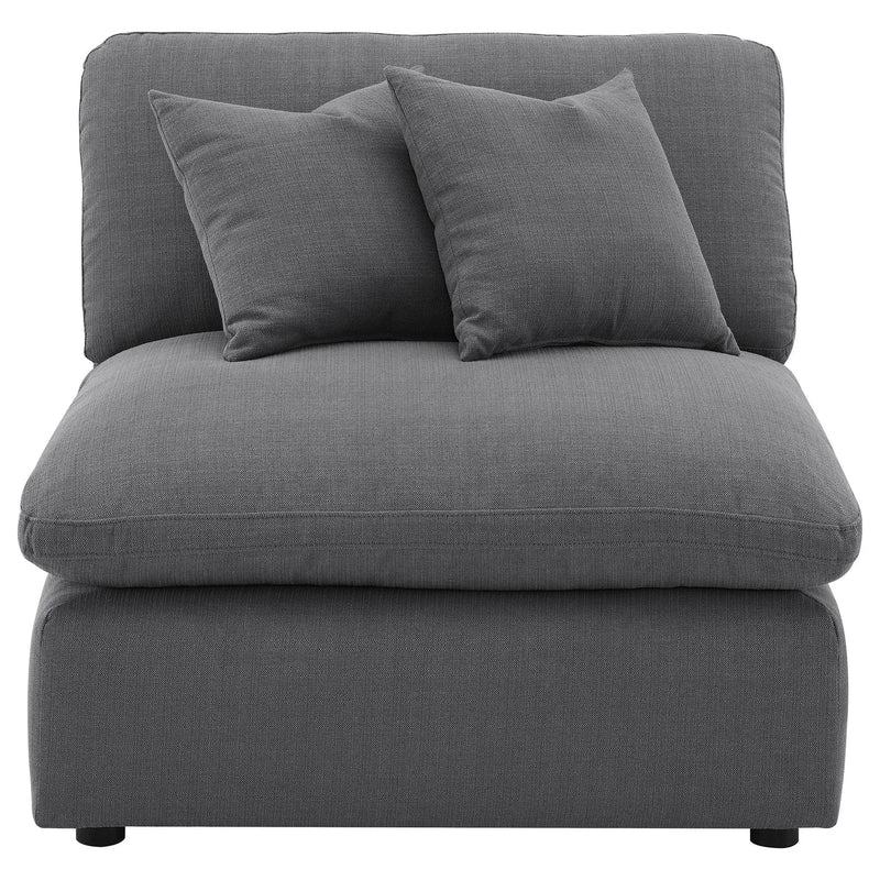 Hobson Upholstered Armless Chair Charcoal by Unique Piece Furniture