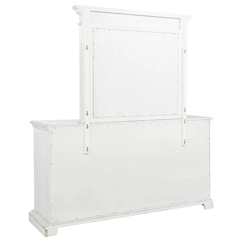 McKinney 6-drawer Bedroom Dresser with Mirror Vintage White by Unique Piece Furniture