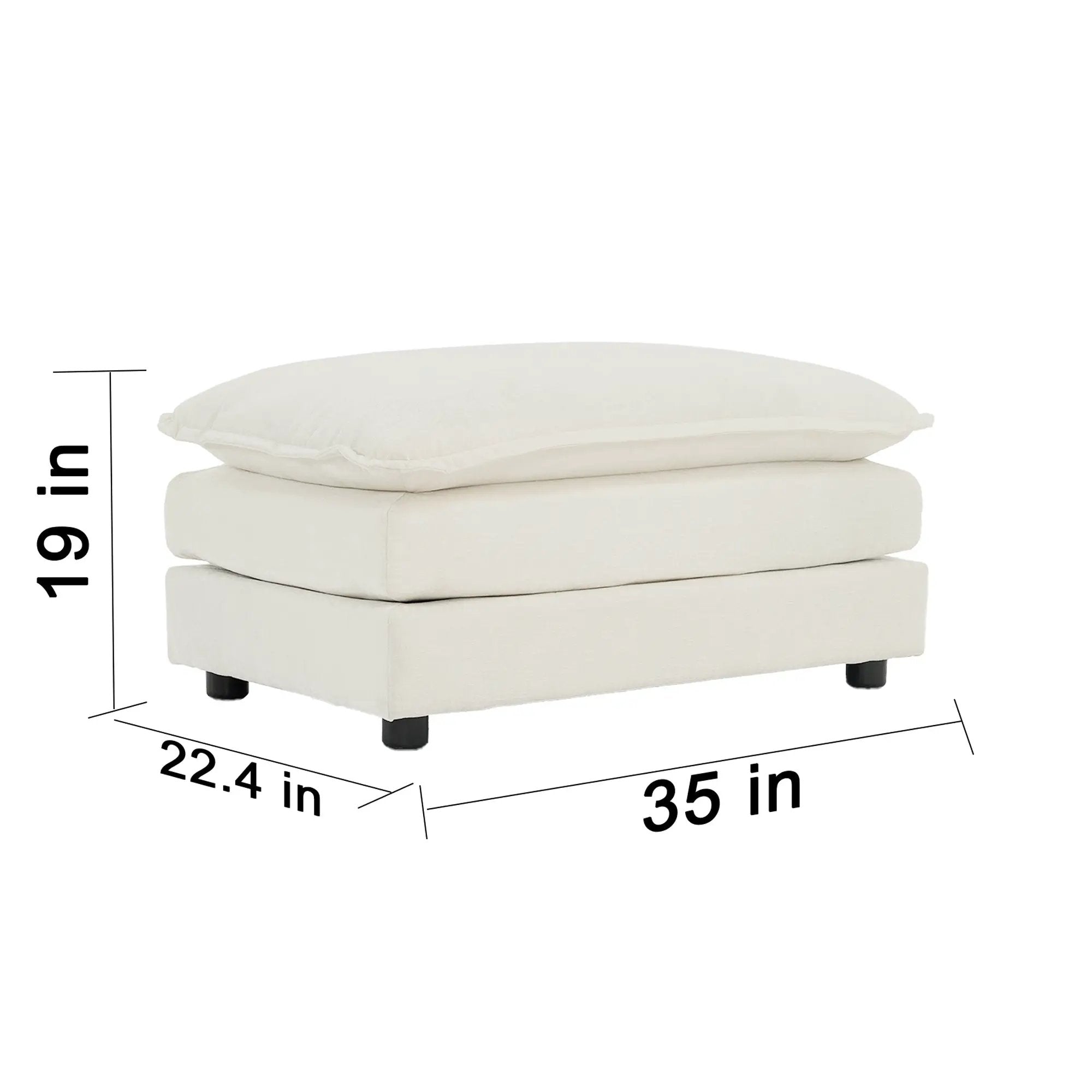 Modular Sectional Sofa for Living Room, U Shaped Couch 5 Seater Convertible with Ottoman by HouseOfZazla