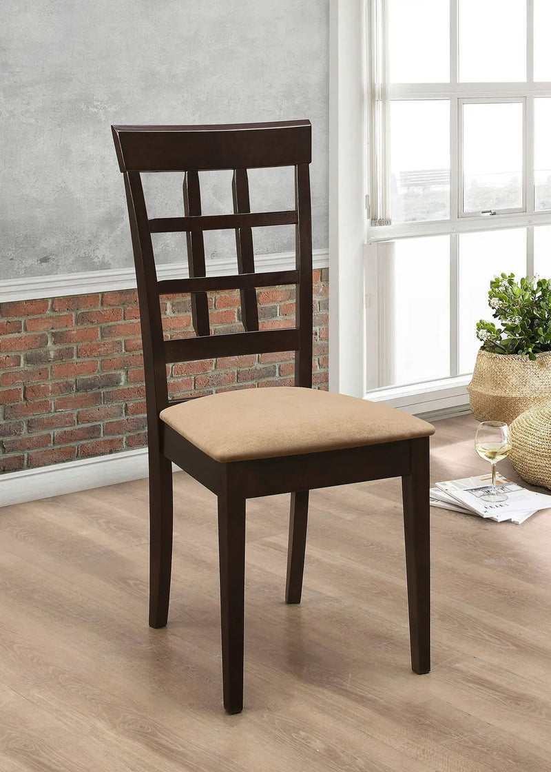 Gabriel Lattice Back Dining Side Chair Cappuccino (Set of 2) by Unique Piece Furniture