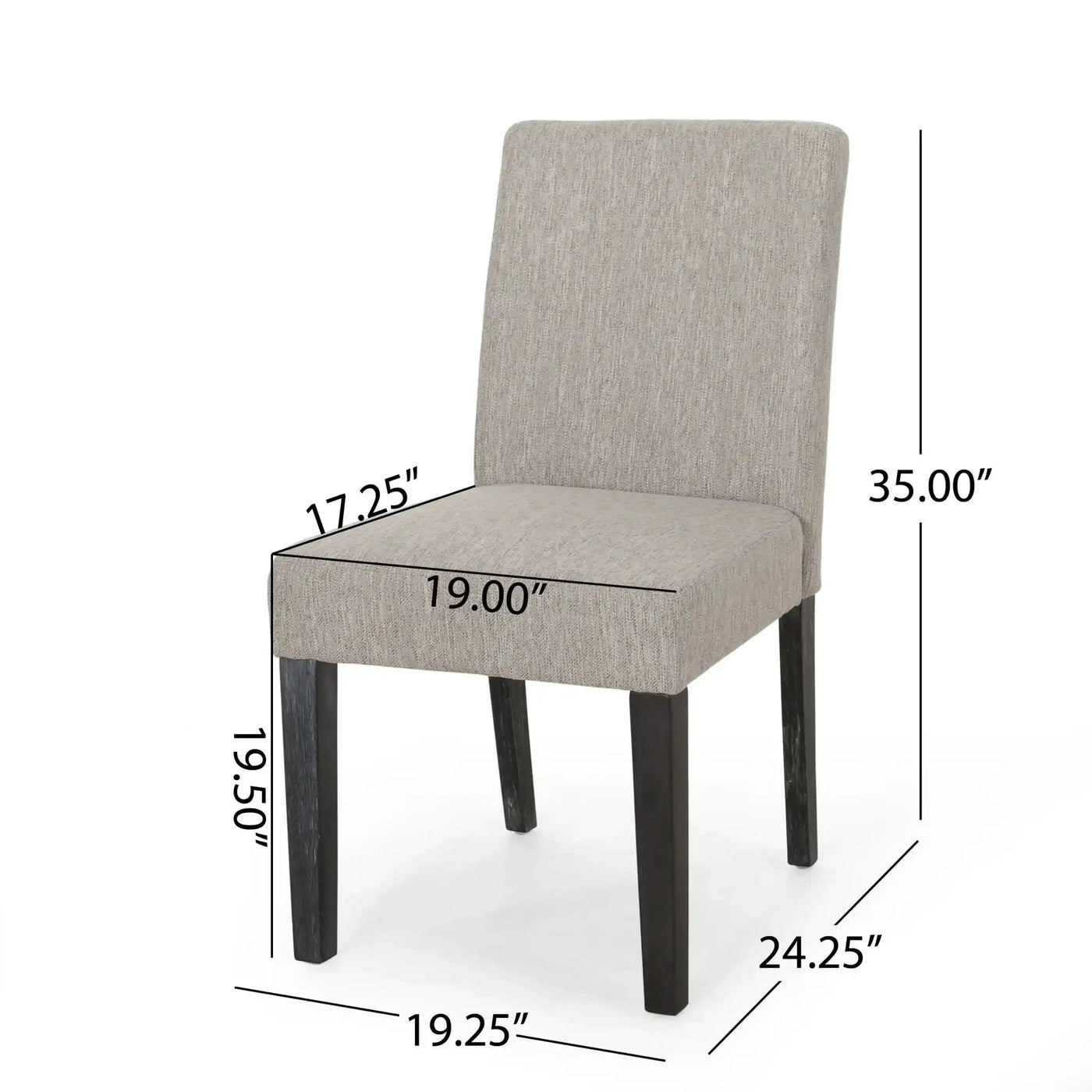 Contemporary Dining Chair With Upholstered Seating and Tapered Legs by HouseOfZazla