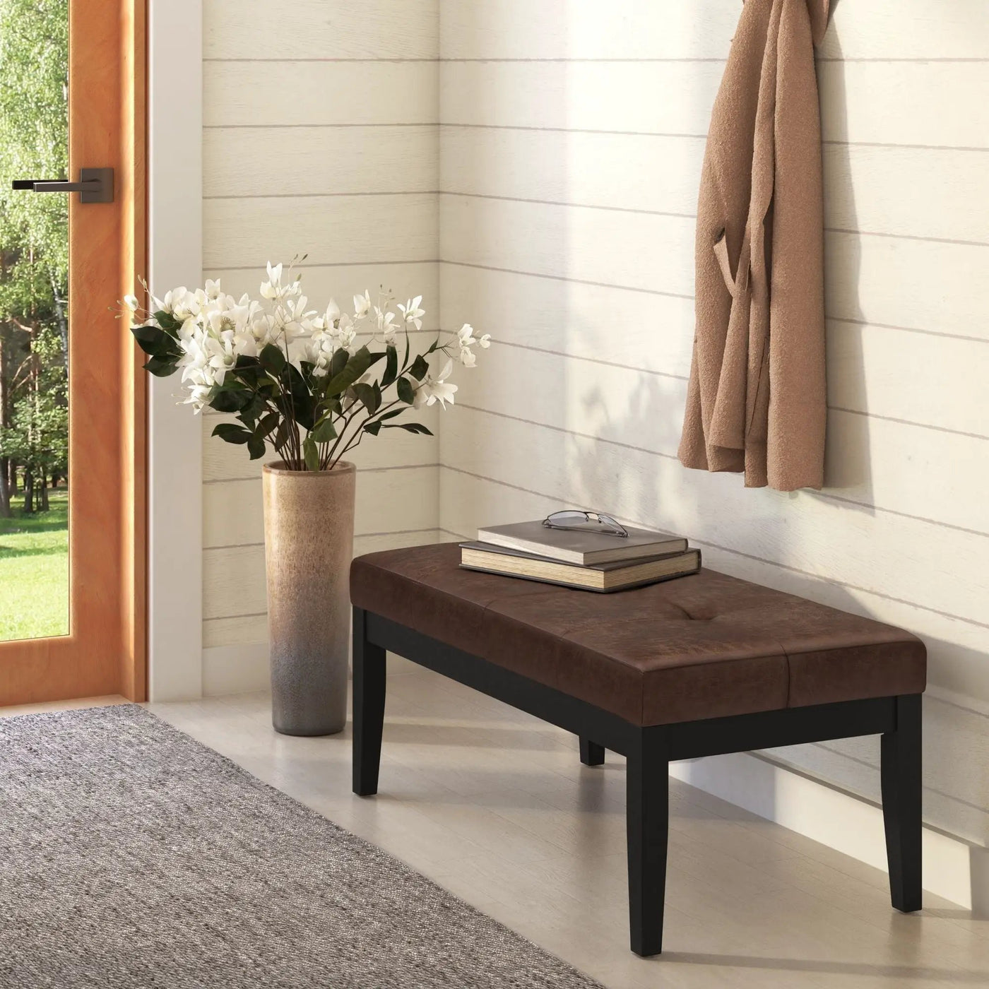Lacey - Upholstered Tufted Ottoman Bench by HouseOfZazla