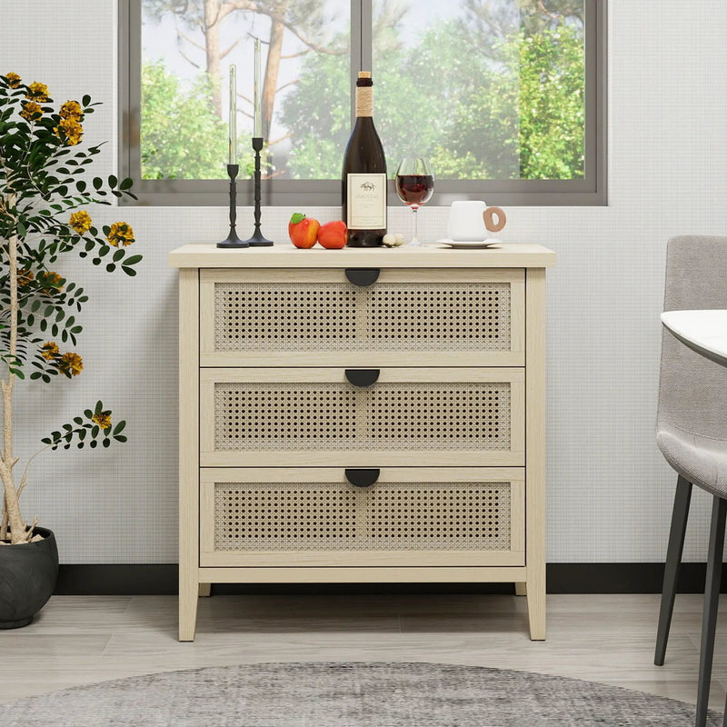 3 Drawer Cabinet, Suitable For Bedroom - Natural by HouseOfZazla