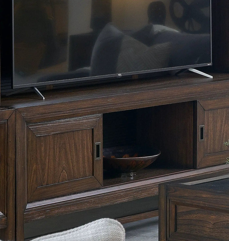 TV Stand Console, For TVs Up To 85", 2 Tone - Brown by HouseOfZazla