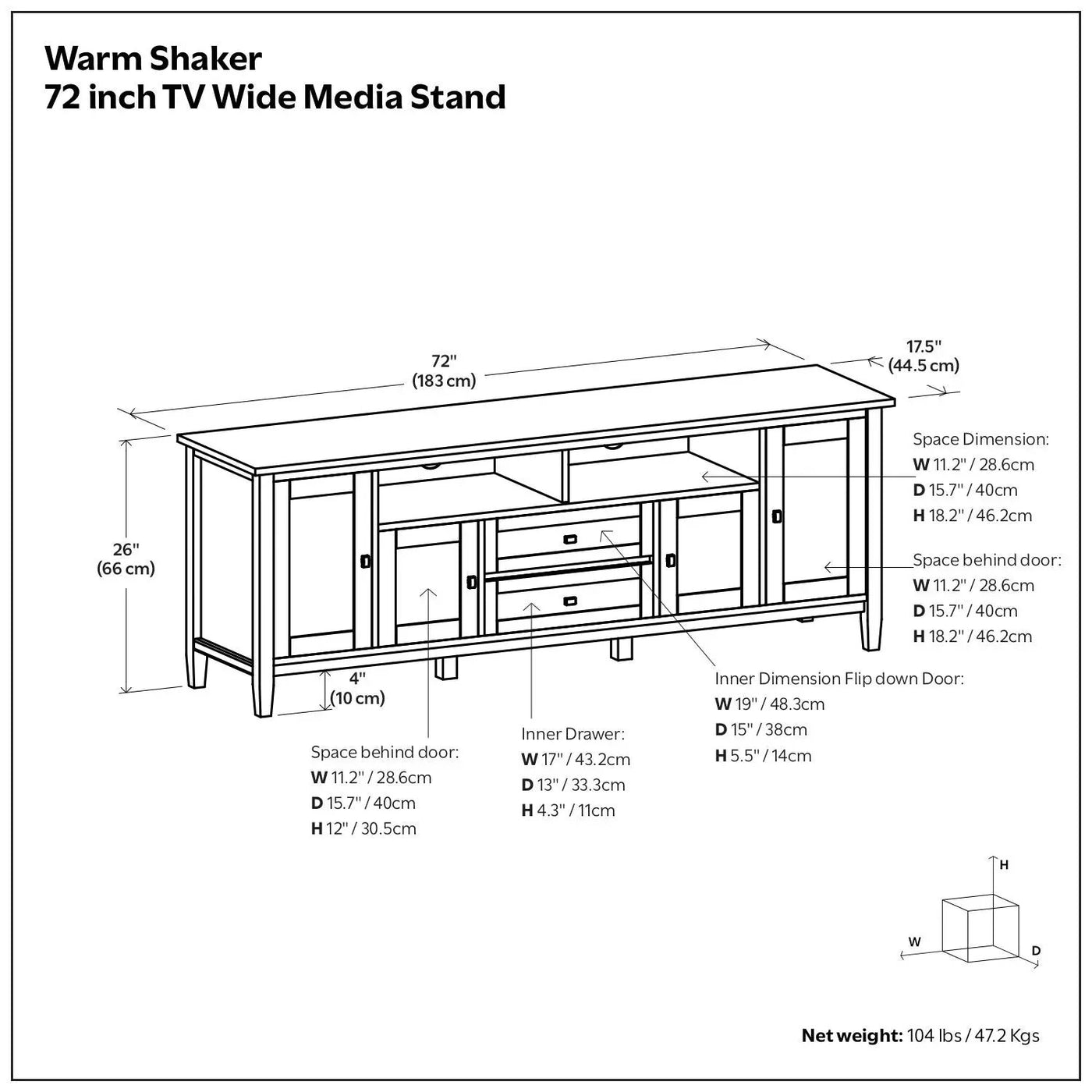 Warm Shaker - TV Media Stand, Handcrafted by HouseOfZazla