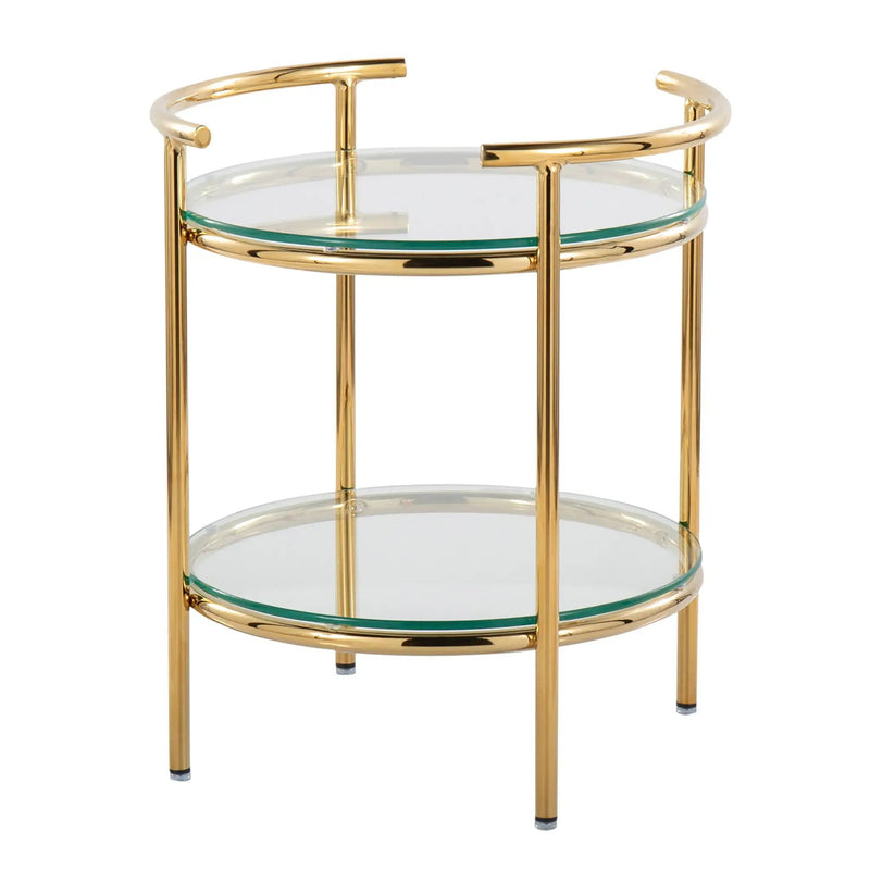 Rhonda - Contemporary / Glam Side Table - Gold / Clear by Unique Piece Furniture