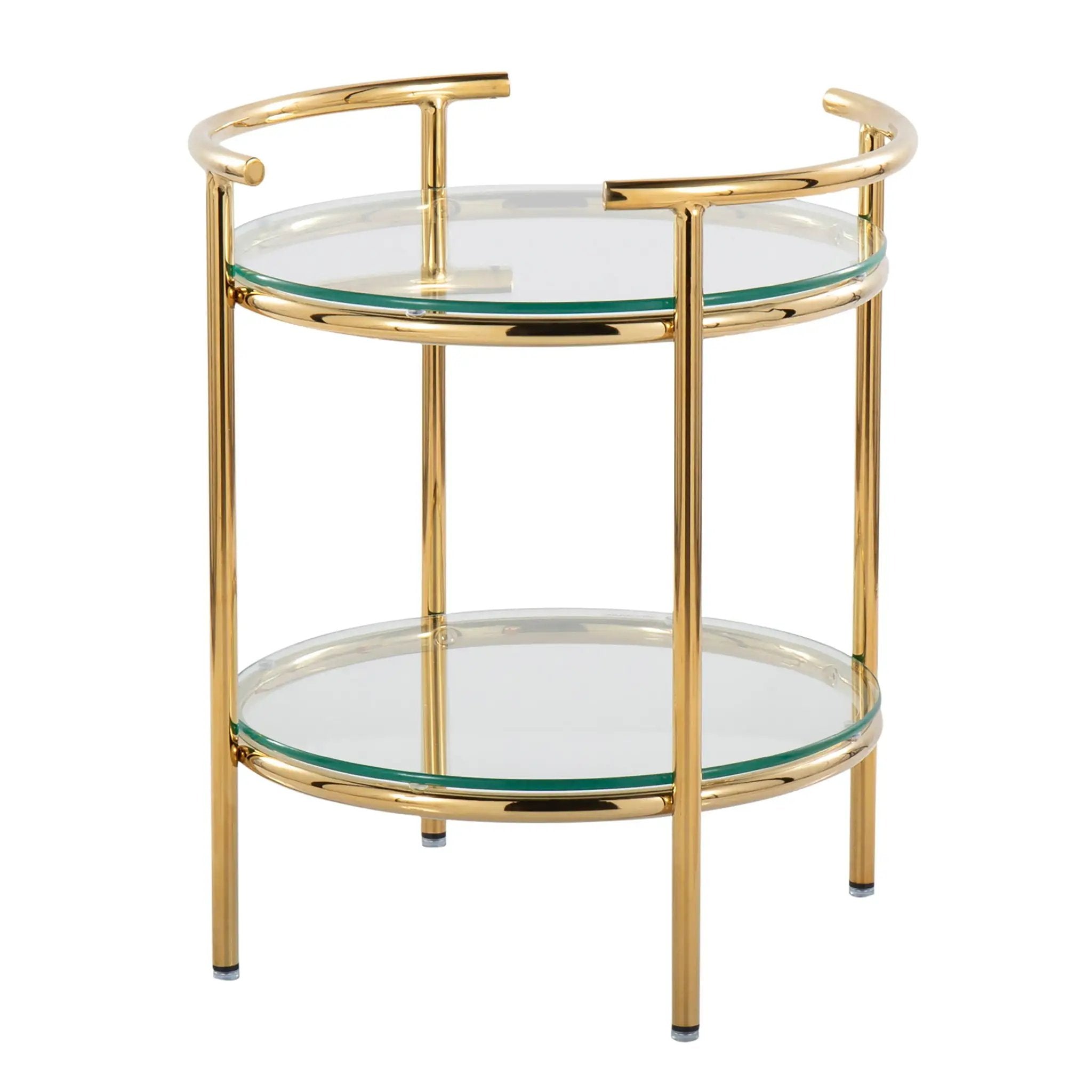 Rhonda - Contemporary / Glam Side Table - Gold / Clear by HouseOfZazla