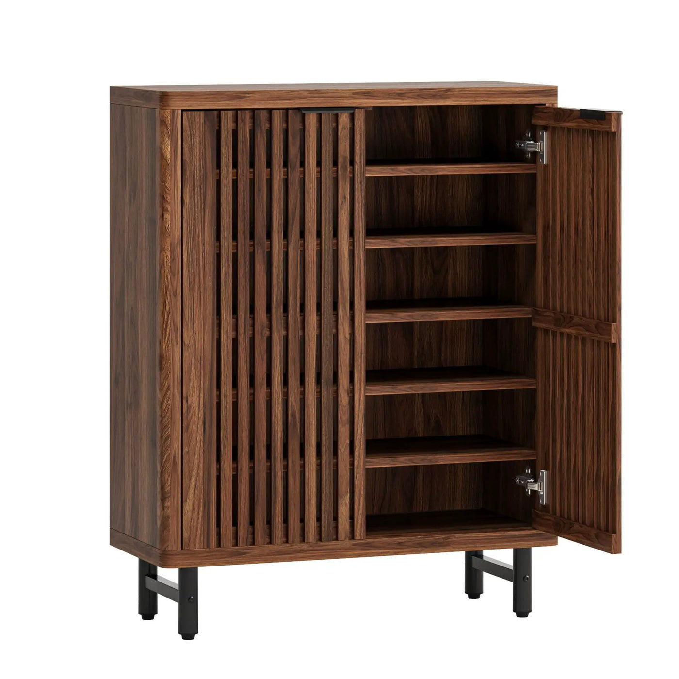 6 Tier Shoe Cabinet With Louvered Doors by HouseOfZazla
