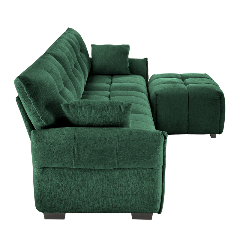 Three-Seater Sofa Set With Ottoman and Pillows by HouseOfZazla