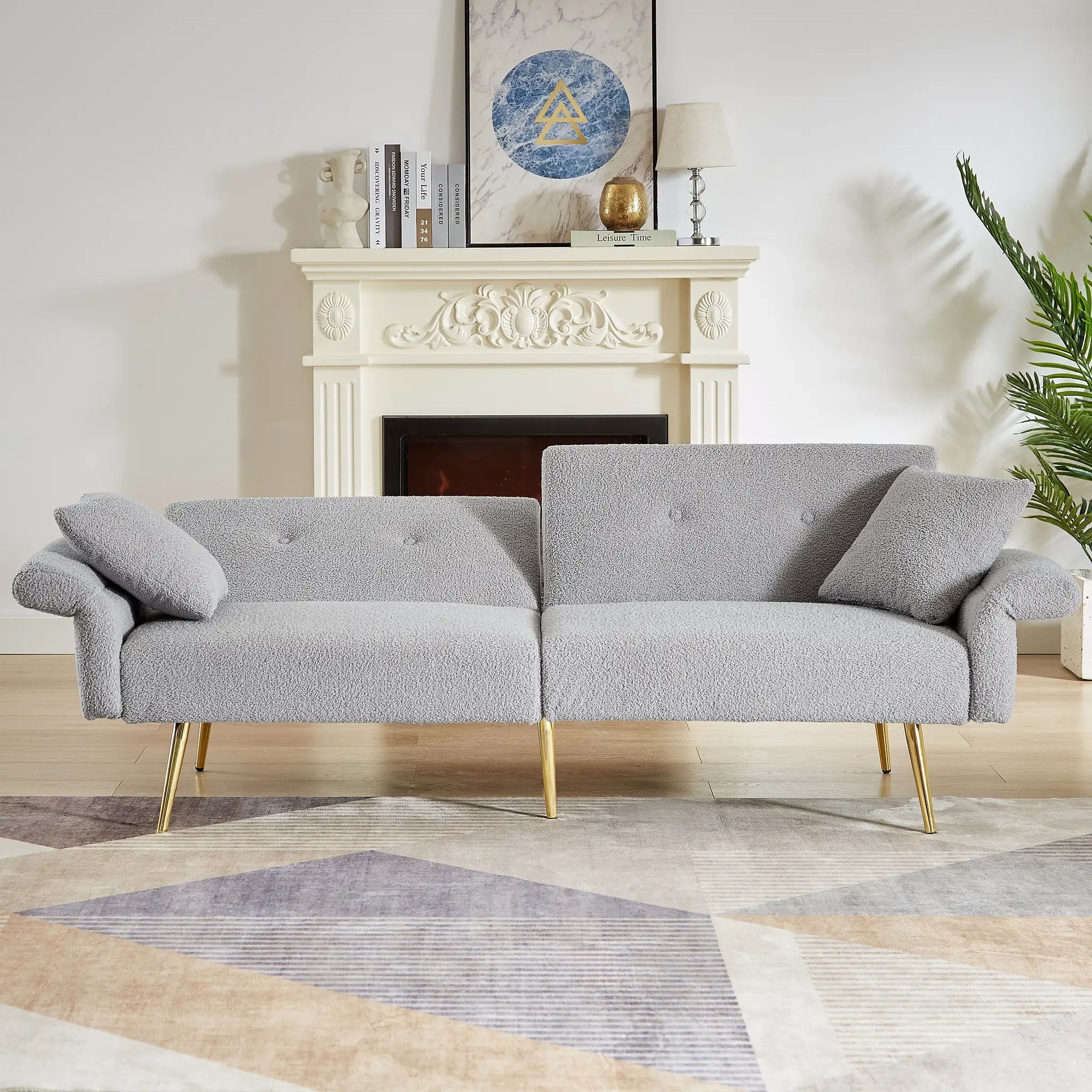 Modern Teddy Upholstered Accent Loveseat Sofa by HouseOfZazla