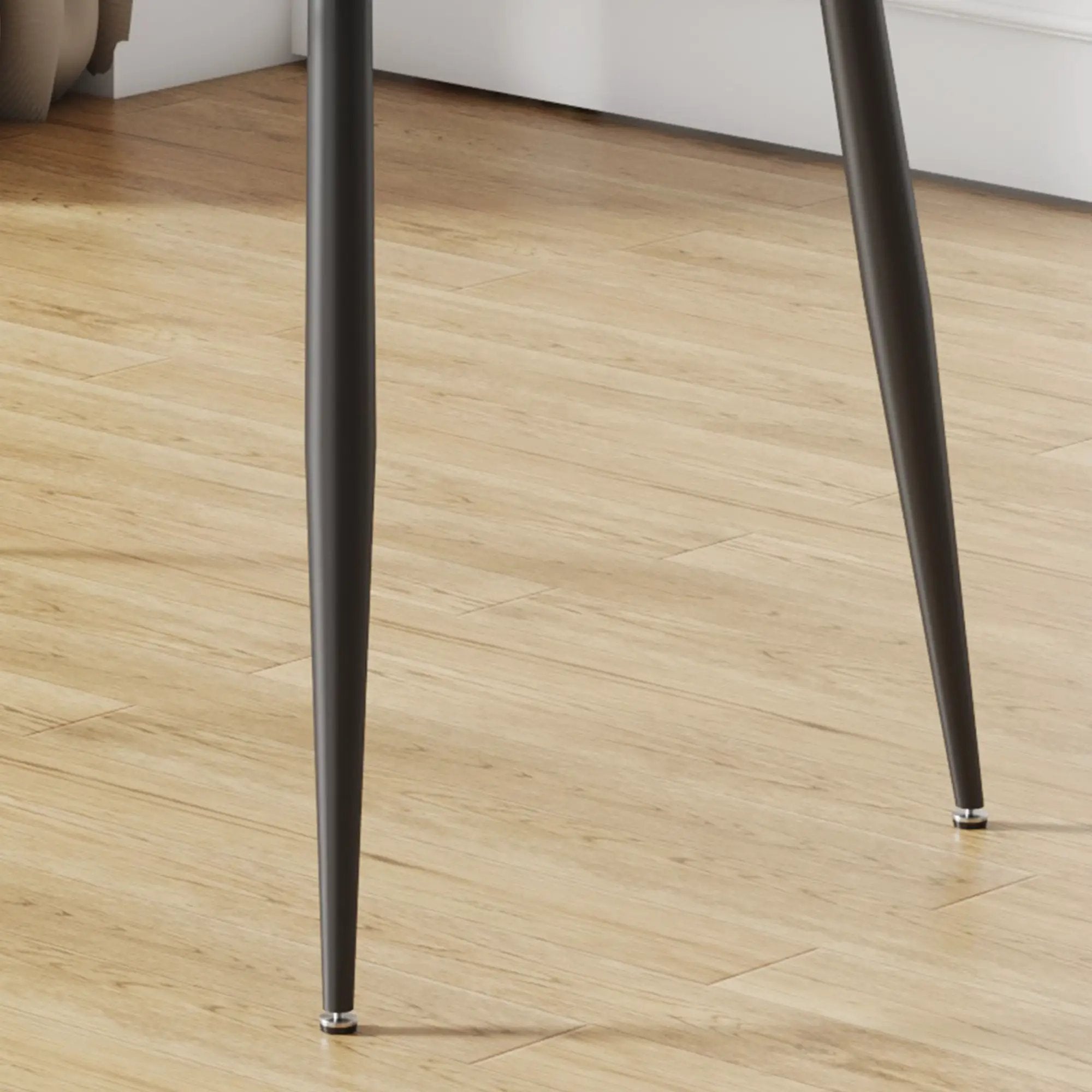 Modern Rectangular Glass Dining Table With Tempered Glass Top And Metal Legs For 4 - 6 People - Black / Transparent by Unique Piece Furniture