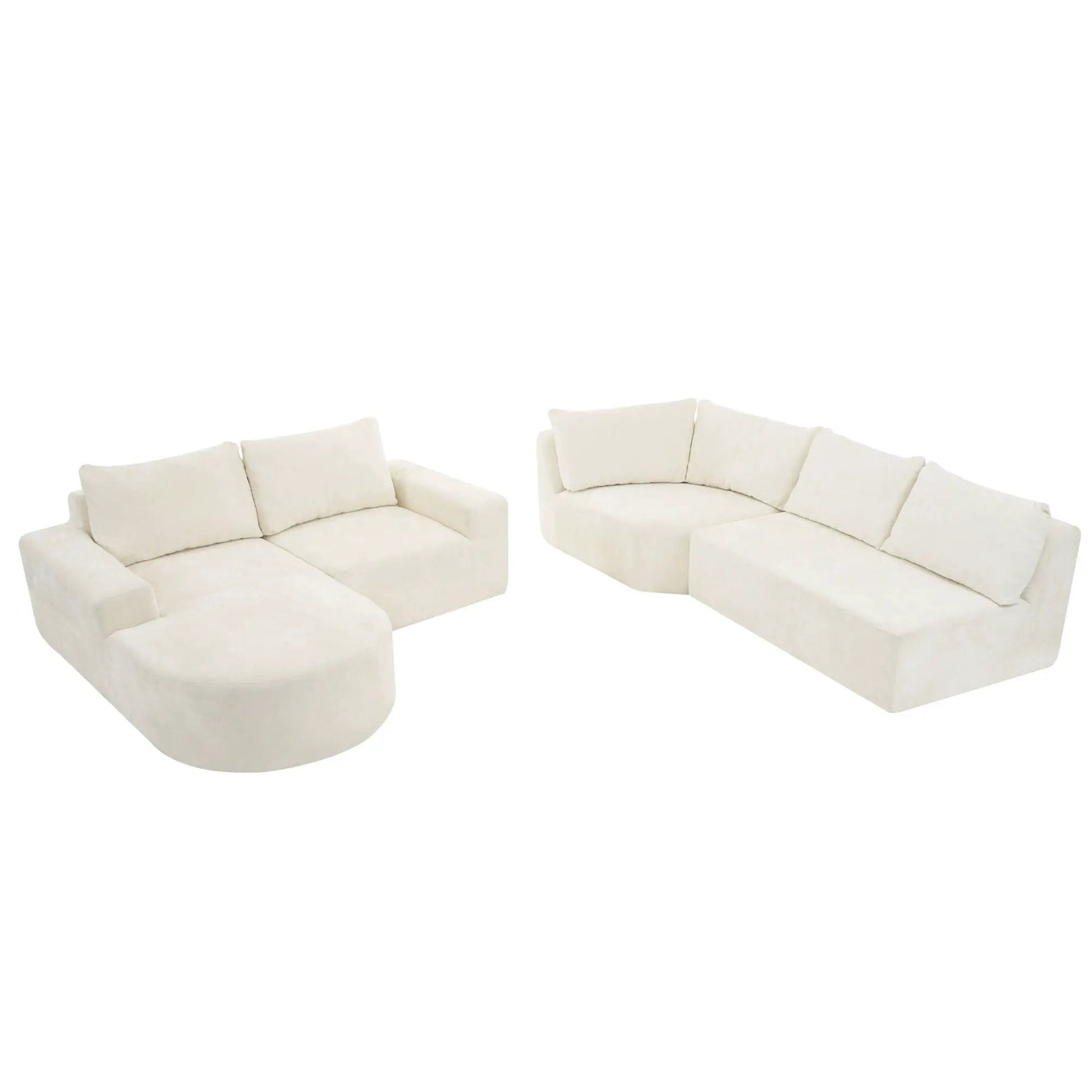 U-Shaped Oversized Modular Cloud Sectional Sofa With Deep Seat For Living Room by HouseOfZazla