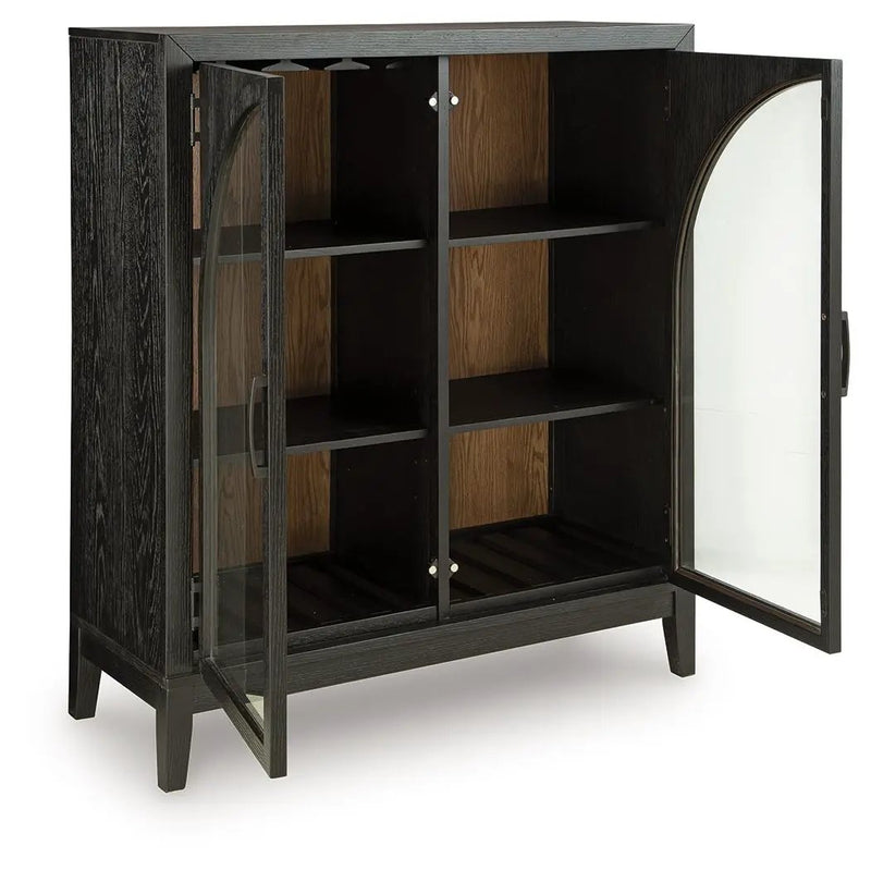 Armenleigh - Bar Cabinet - Black / Brown by Unique Piece Furniture