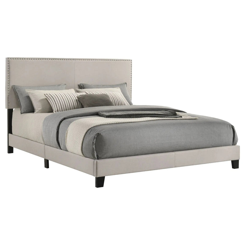 Boyd Upholstered California King Panel Bed Ivory by Unique Piece Furniture