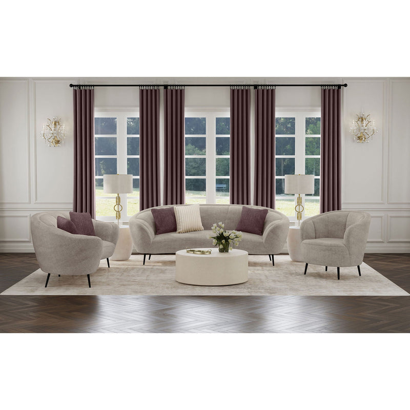 Saanich - Upholstered Curved With Plump Accent Pillows - Beige by HouseOfZazla