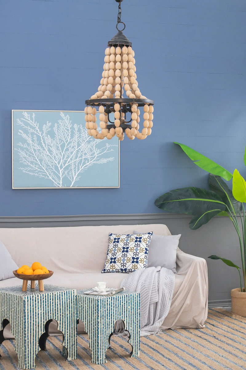 Large Beaded 4-Light Chandelier by HouseOfZazla