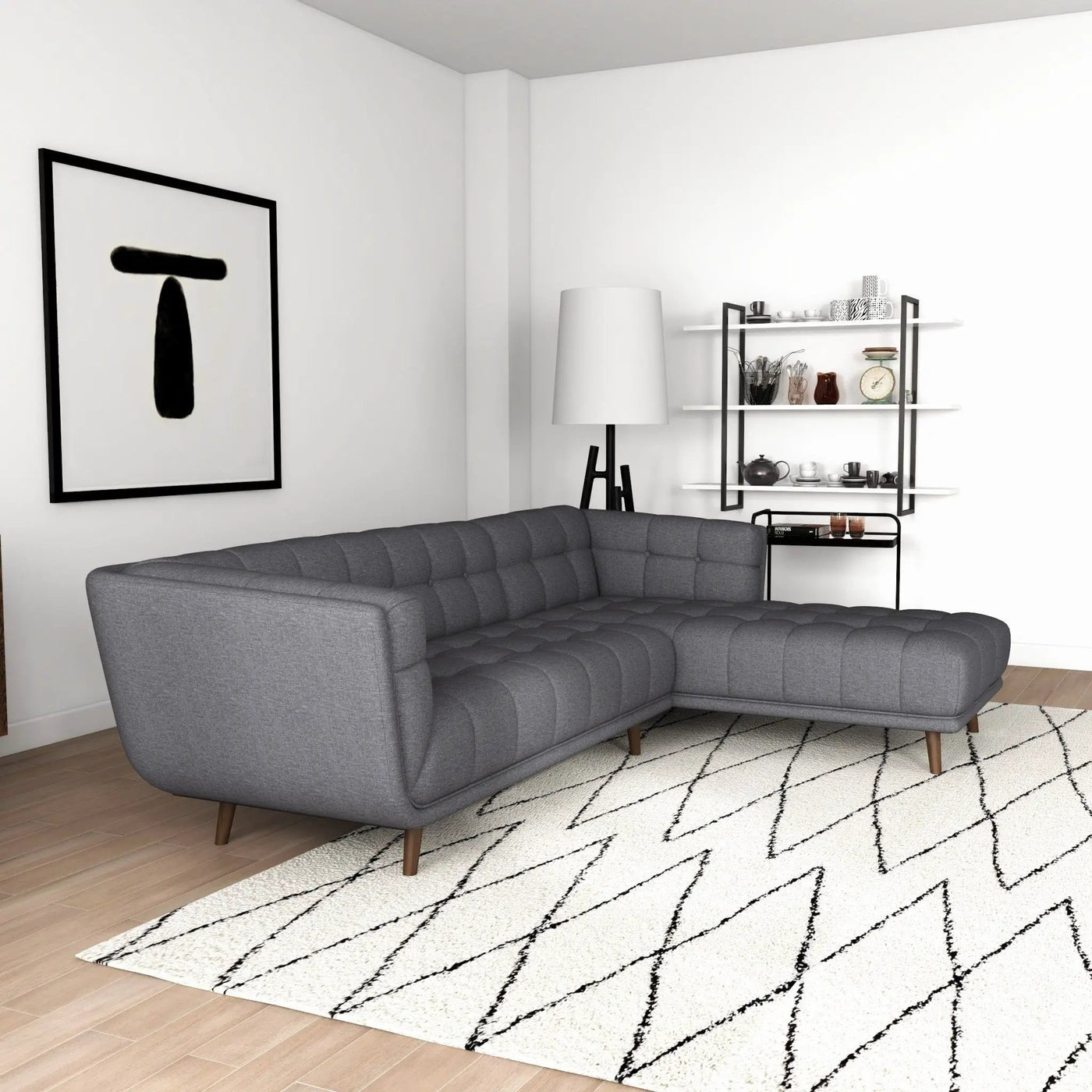 Addison - L Shape Sectional Sofa Tufted by HouseOfZazla