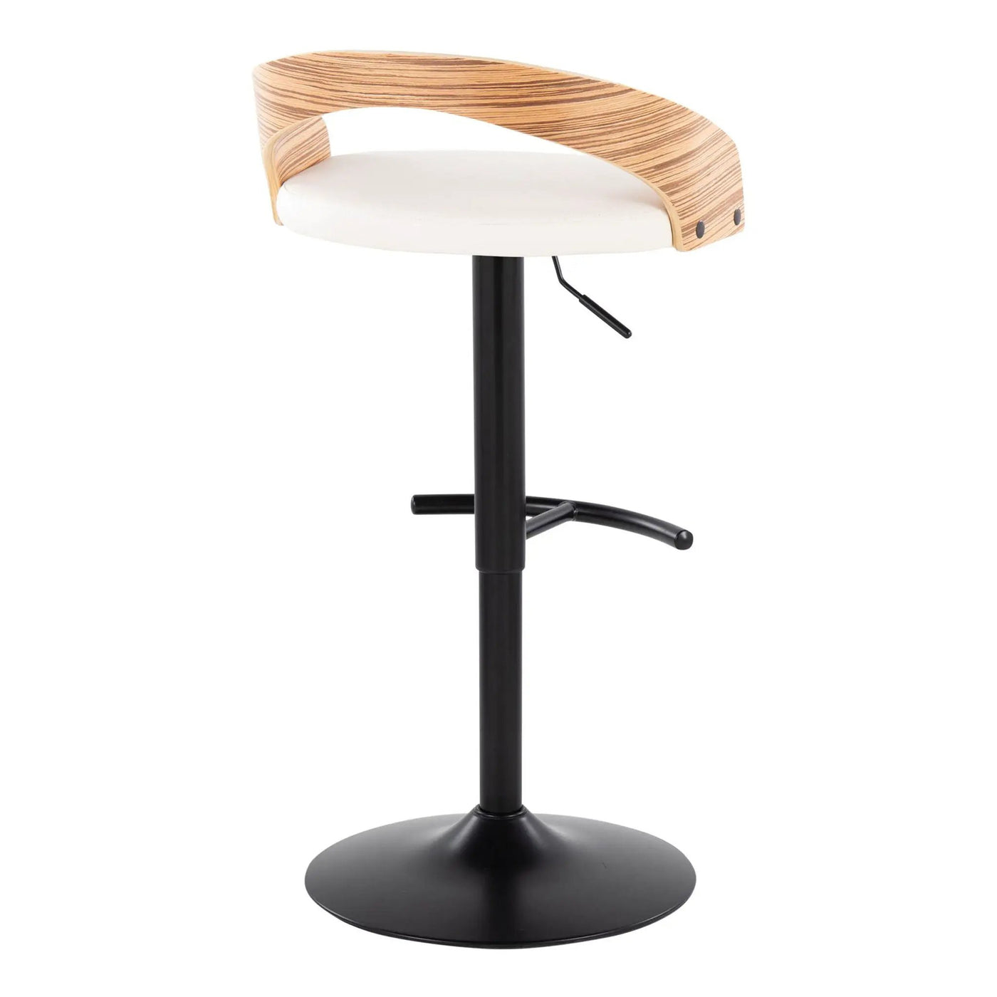 Grotto - Contemporary Adjustable Barstool With Swivel With Rounded T Footrest Elegant Design (Set of 2) by HouseOfZazla