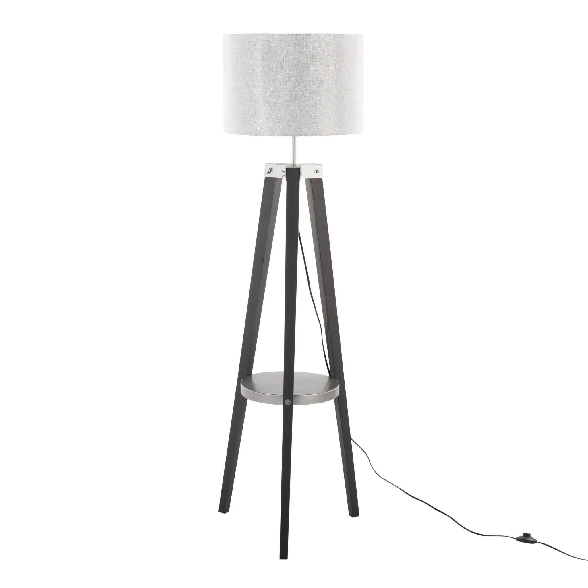 Compass - Mid Century Modern Floor Lamp With Shelf by HouseOfZazla