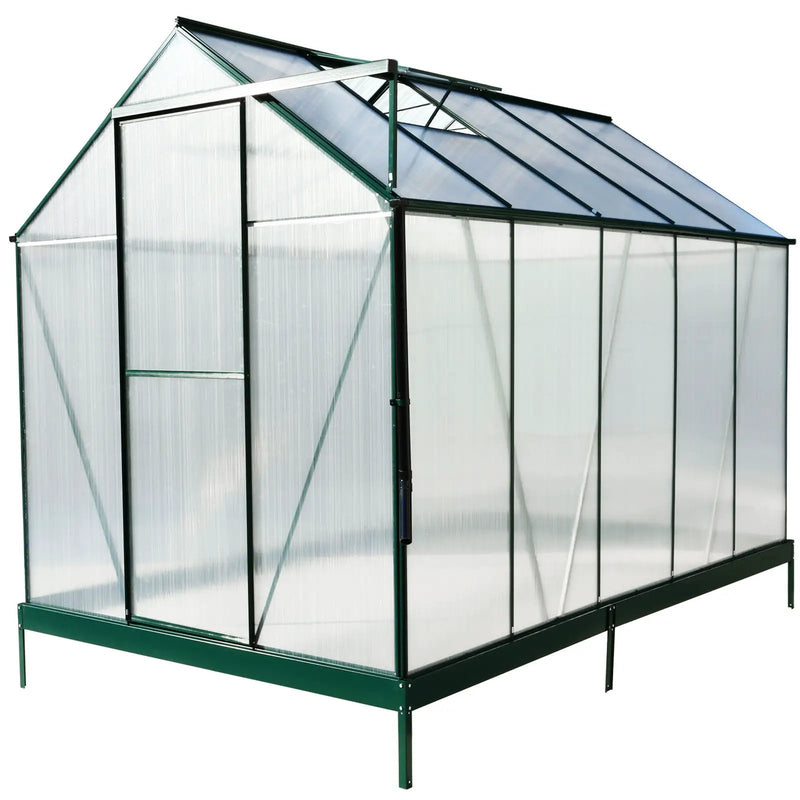 Polycarbonate house, Heavy Duty Outdoor Aluminum Walk-In House Kit With Rain Gutter, Vent And Door For Backyard Garden by HouseOfZazla