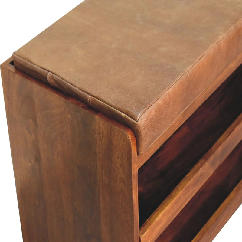 Buffalo - Hide Pull Out Shoe Storage Bench by HouseOfZazla