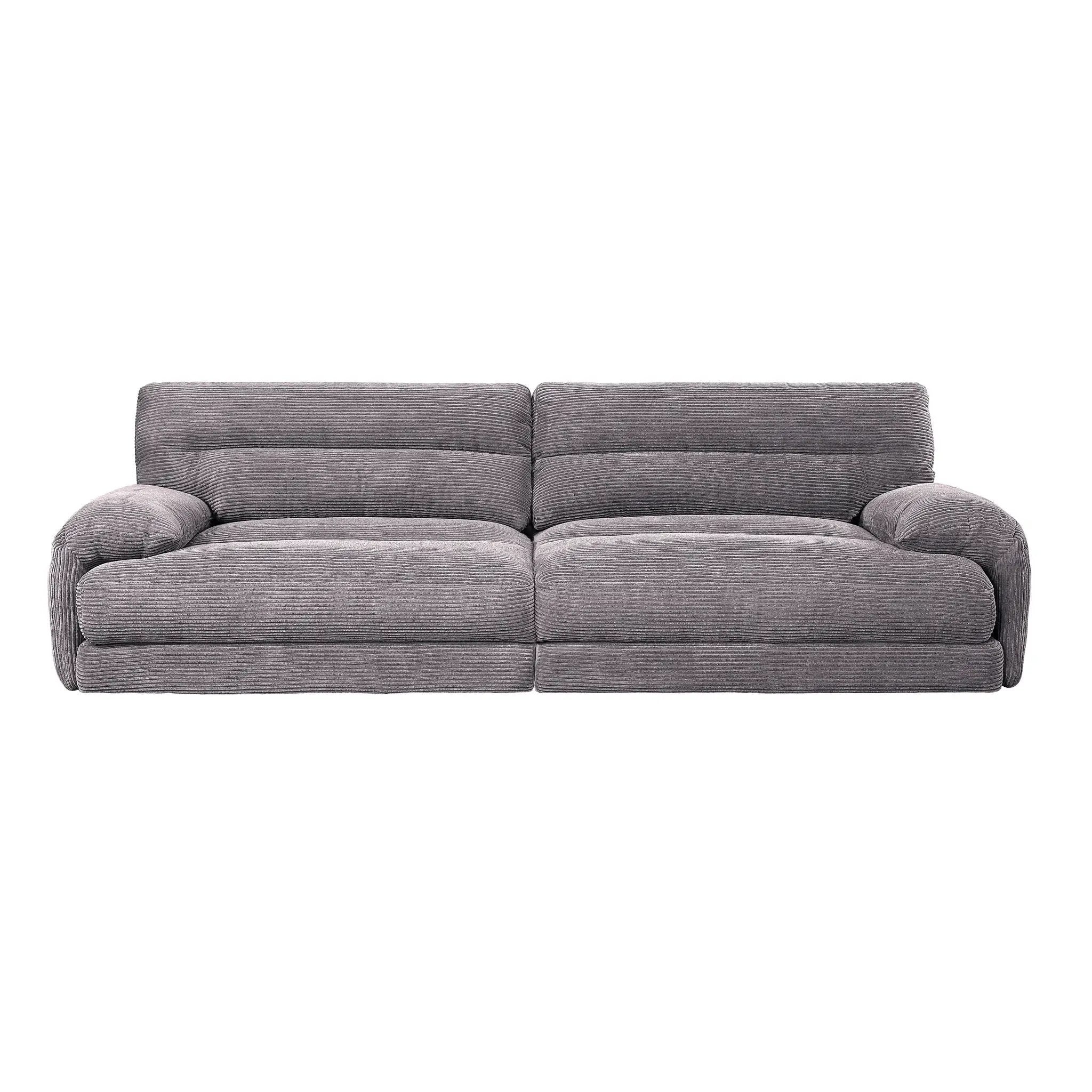 Cadenza Corduroy Loveseat - Gray by HouseOfZazla