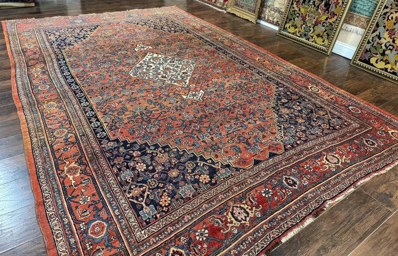 Antique Persian Bidjar Rug 8x12, Rare Persian Carpet by Jewel Rugs