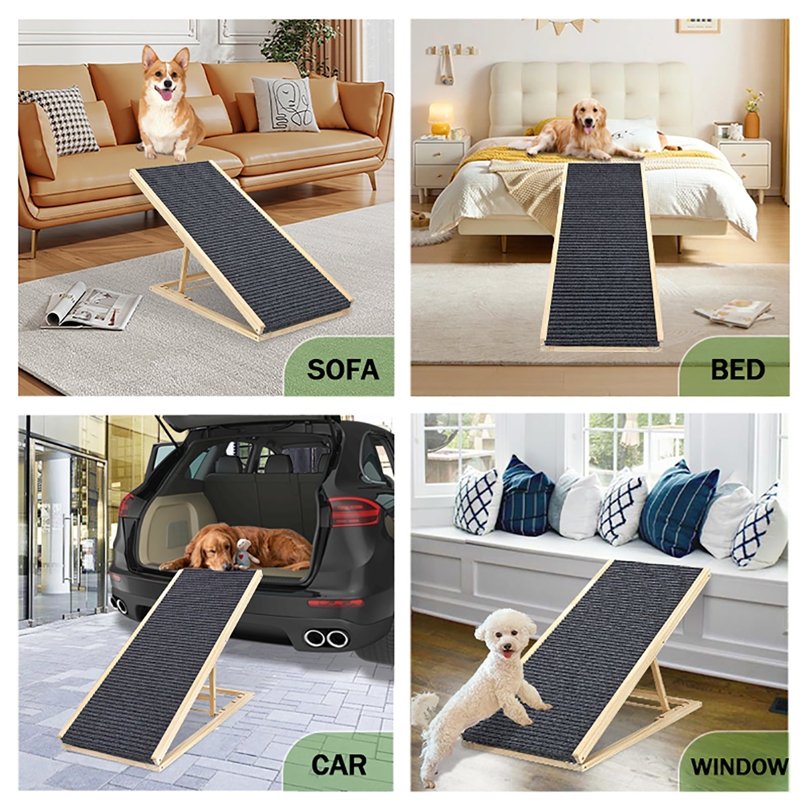 Upgraded Dog Ramp for Bed with Extra Wide Traction and Foldable Design by HouseOfZazla