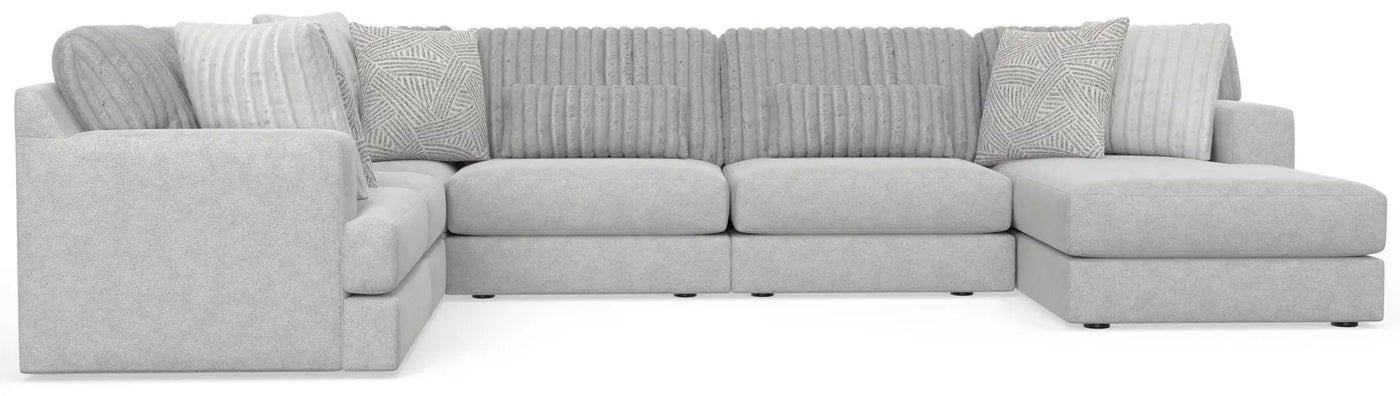 Logan - Upholstered Sectional With Comfort Coil Seating And Accent Pillows Included by Unique Piece Furniture