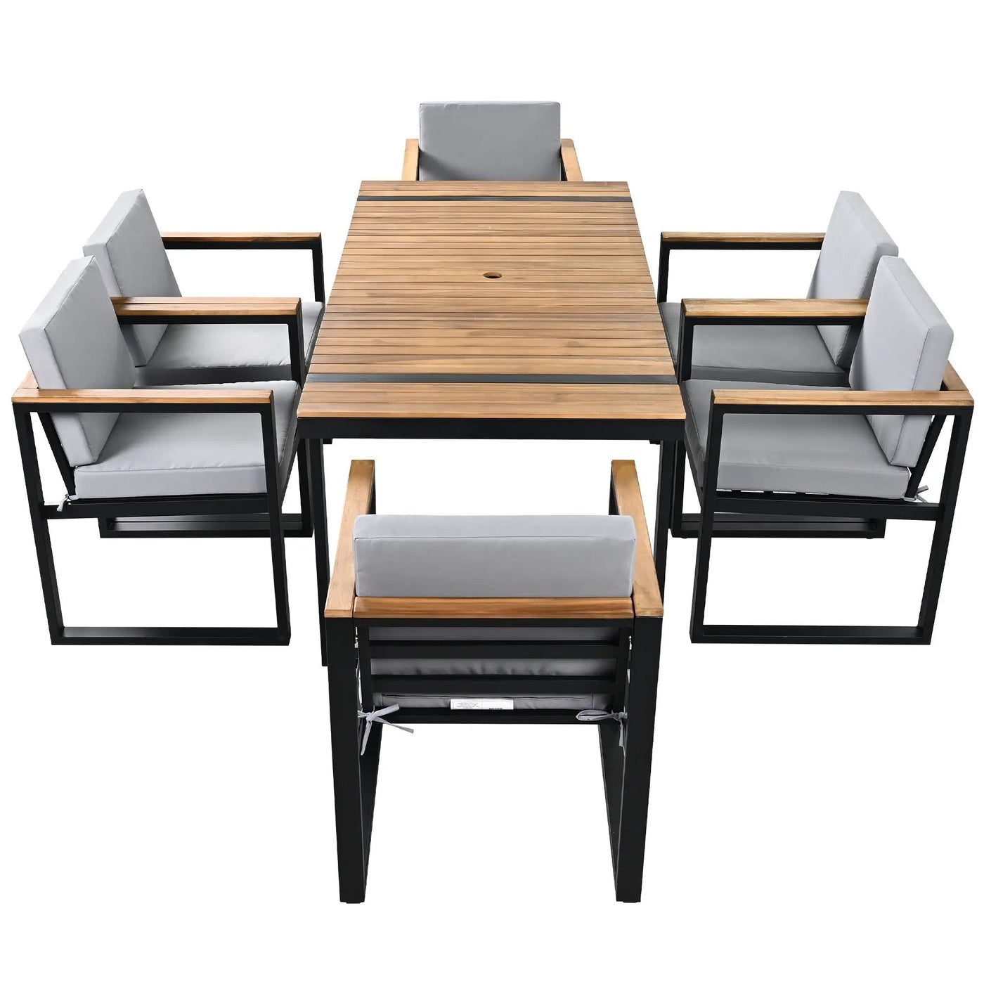 7 Pieces Outdoor Dining Set Patio Dining Table And Chair Set With And Removable Cushions For Patio by HouseOfZazla
