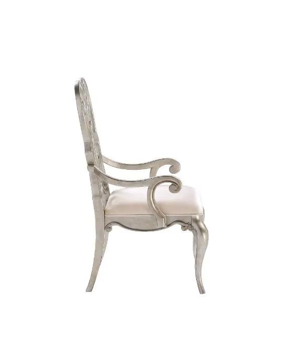 Esteban - Arm Chair (Set of 2) - Ivory Velvet & Antique Champagne by Unique Piece Furniture