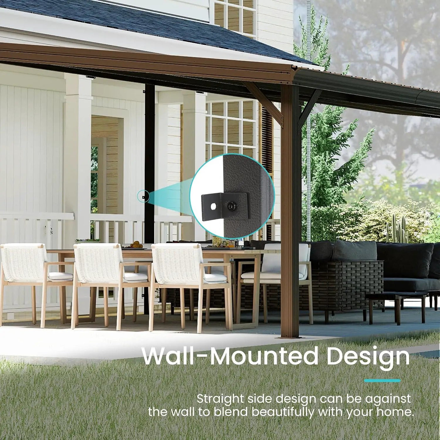 12x20FT Lean To Gazebo with Steel Roof by HouseOfZazla
