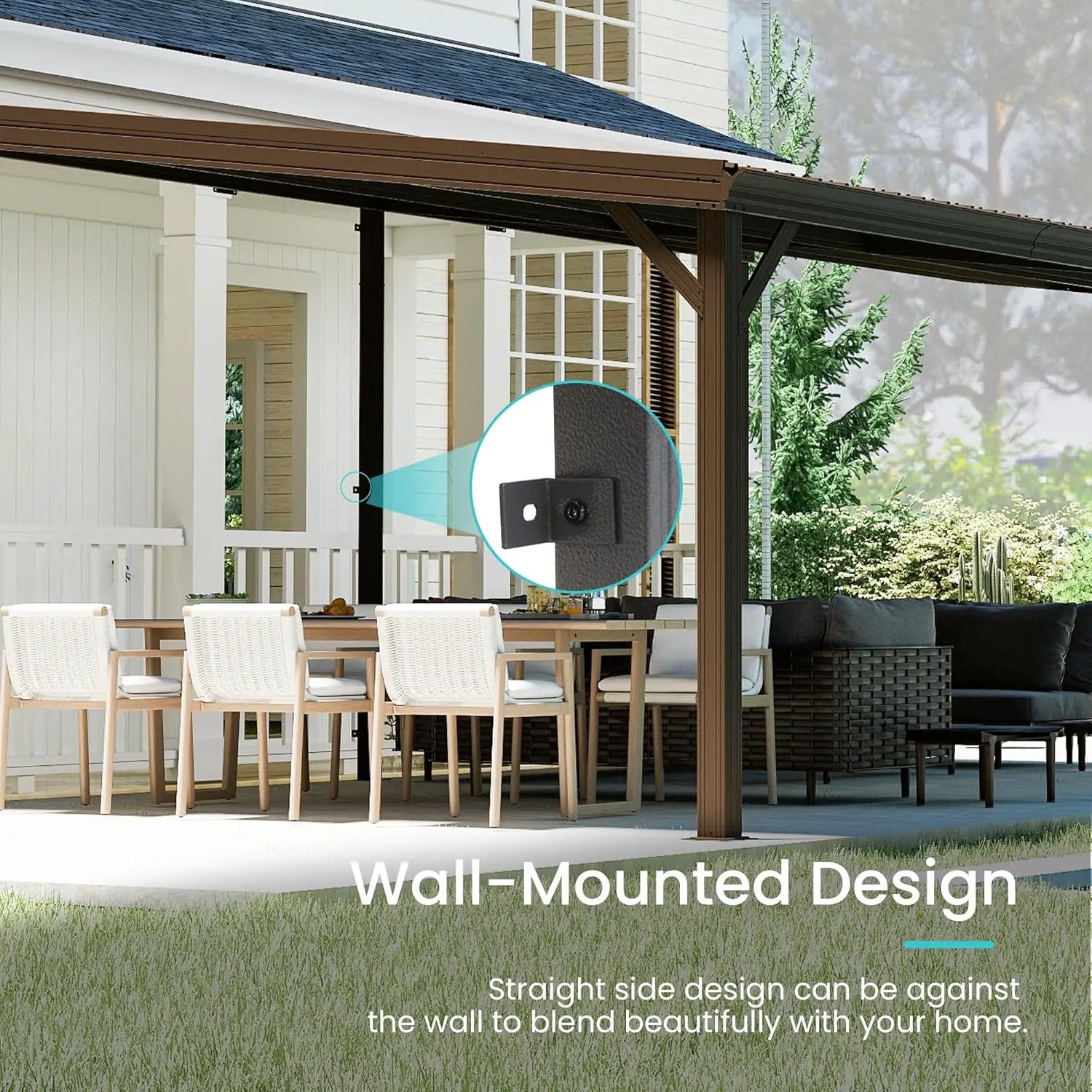12x20FT Lean To Gazebo with Steel Roof by HouseOfZazla