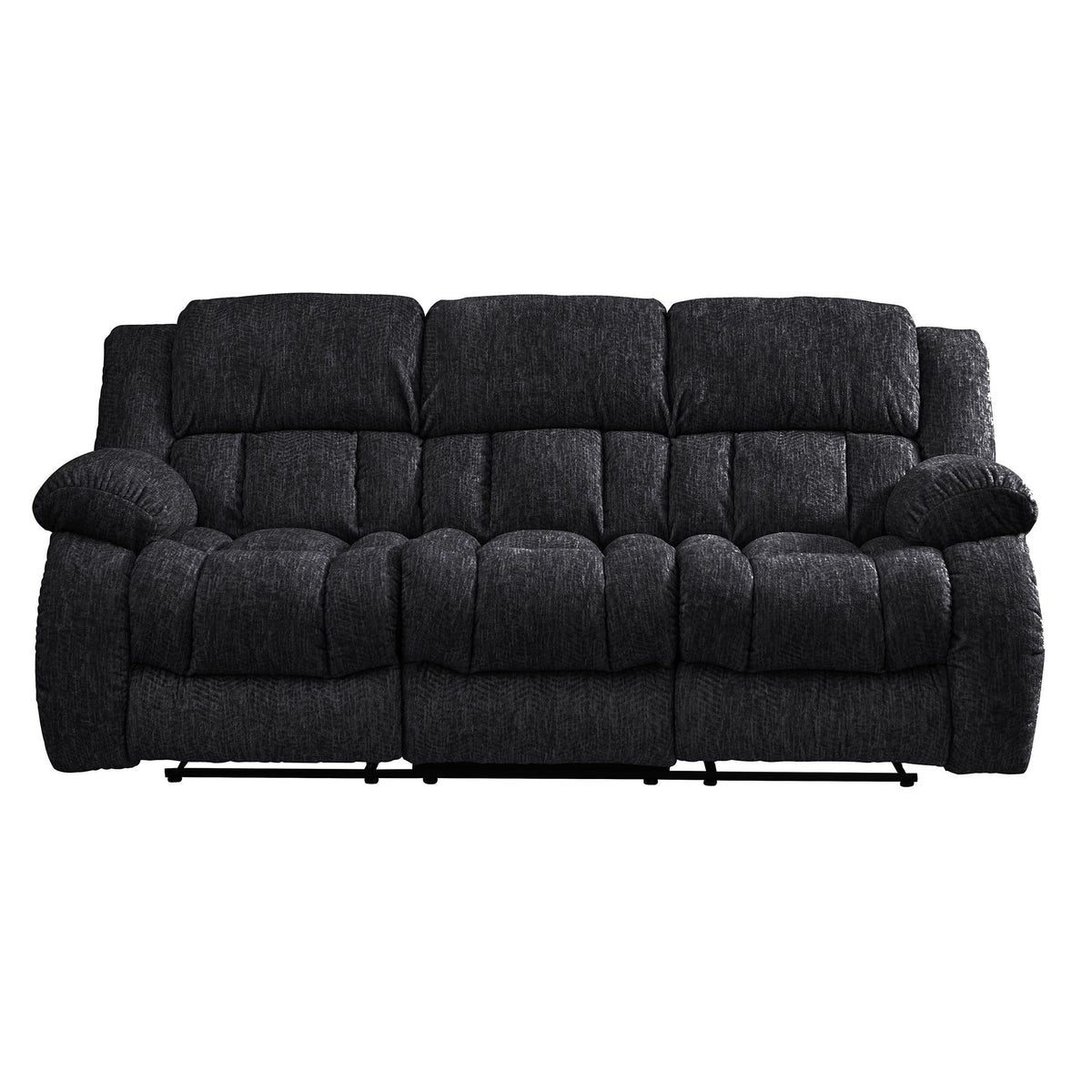 Modern Reclining Sofa with Channel Back Support - Gray or Black