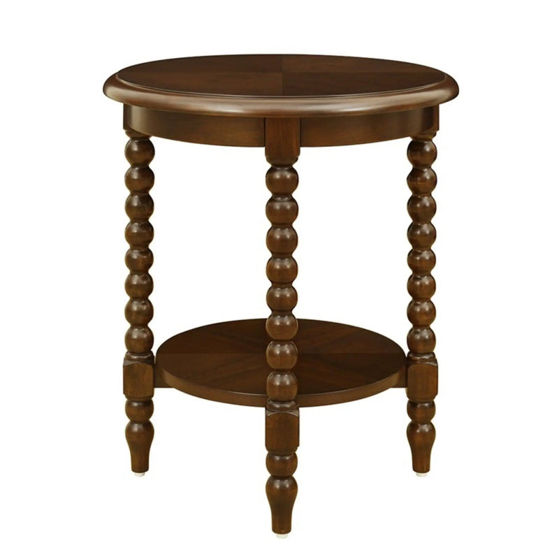 Philippe - Round End Table With Shelf - Brown by Unique Piece Furniture