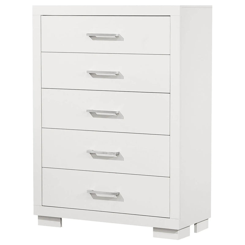 Jessica 5-drawer Bedroom Chest Snow White by Unique Piece Furniture